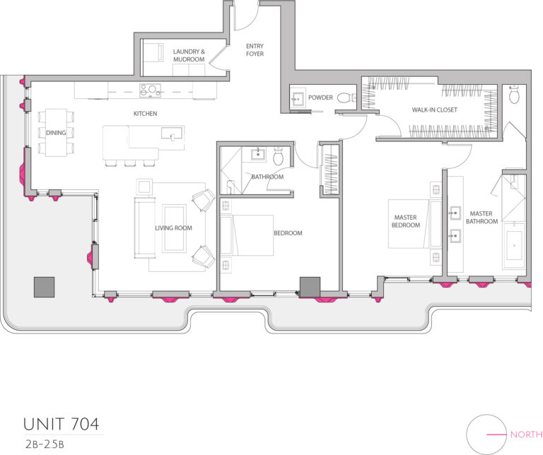 UNIT 704 floor plan details this luxury condo floor plan, condos for sale in Miami Florida